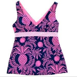 Lilly Pulitzer Southlake Pink, Navy, & Gingham Top